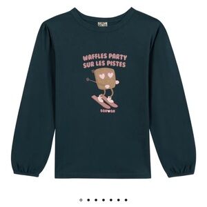 Bonton Navy Long-Sleeve Graphic Tee with Pink Accent